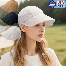 Women Sun Visor Hat Wide Brim Anti UV Protection Summer Beach Travel Cap Outdoor