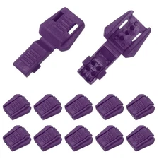 0.5" Zipper Pull Cord Lock, Plastic Shoe Lace End Clips, 12 Pack Dark Purple
