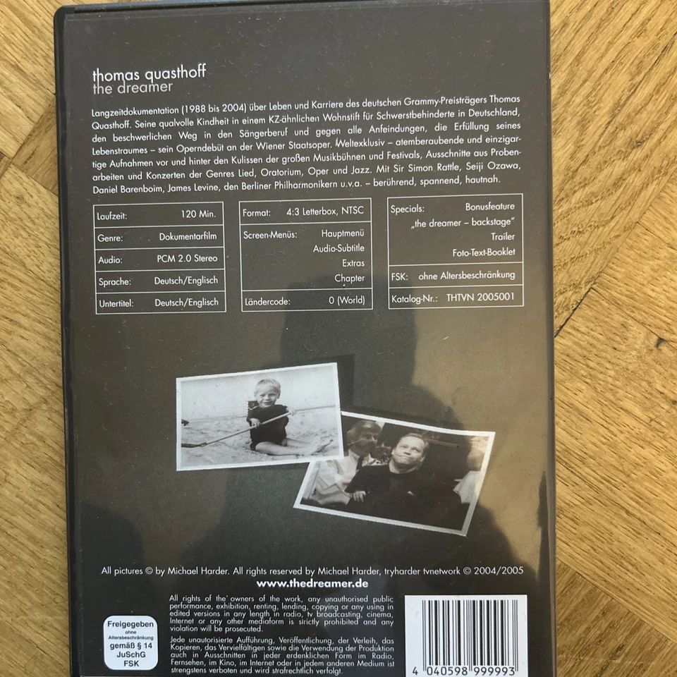 Thomas Quasthoff The Dreamer  Dokumentarfilm von Michael Harder, DVD - Bild 2 von 2