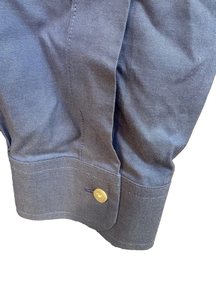 Camisa de vestir Brooks Brothers para hombre 16-32 calce ajustado azul algodón elástico sin planchar Foto 4 de 4