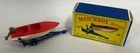 Vintage Matchbox #48 Trailer With Removable Boat Toy Model Car W/Box (P)