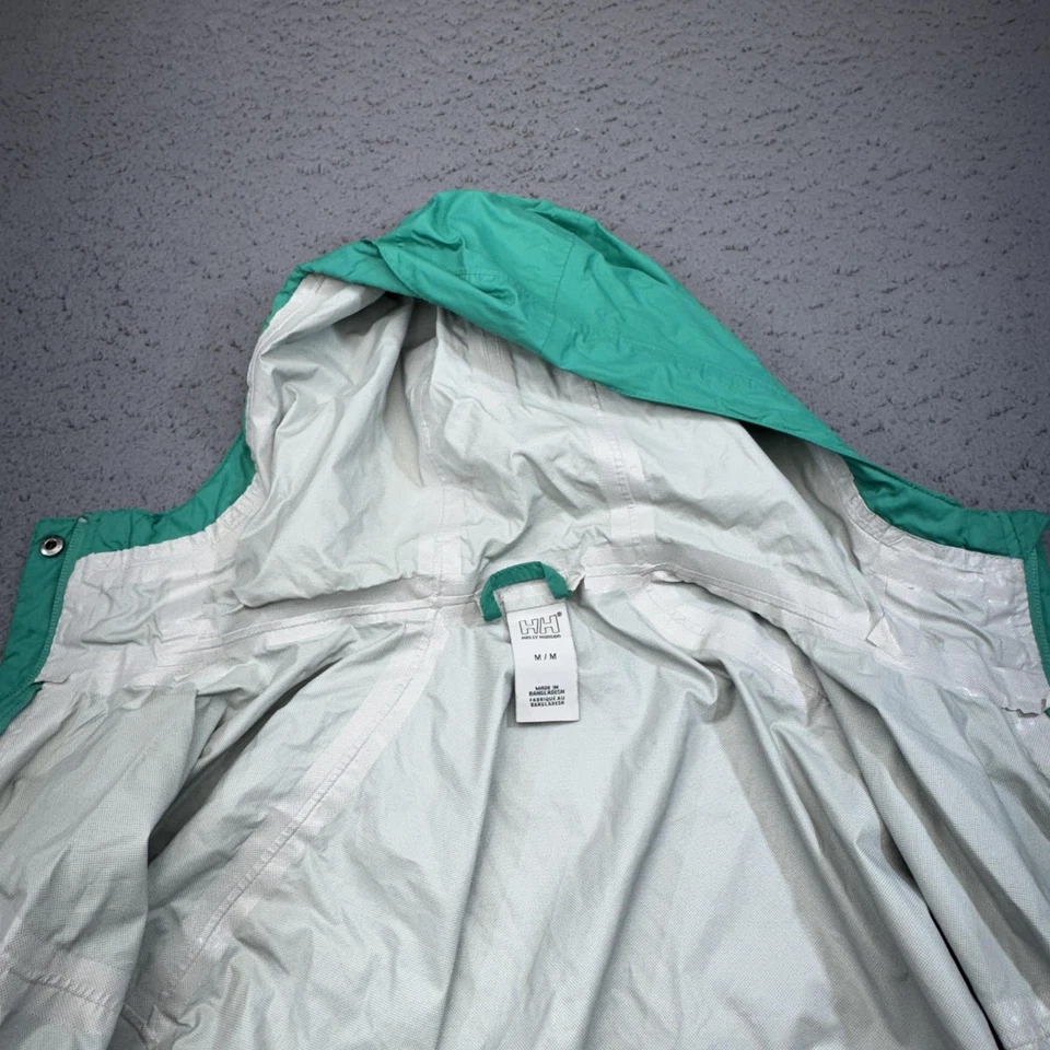 Женская куртка Helly Hansen средний размер зеленая с капюшоном легкая дождевая подкладка для улицы - Изображение 3 из 4