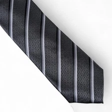 Alfani Men's Vaughn Stripe Tie Necktie Slim Modern 2 3/4" Black Gray