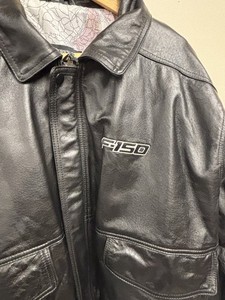 Ford F-150 Embroidered Burks Bay Vintage Leather Jacket Size XL