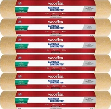 Wooster 18" American Contractor 3/4" Nap Roller Cover 6 Pack, R364-18-6PK
