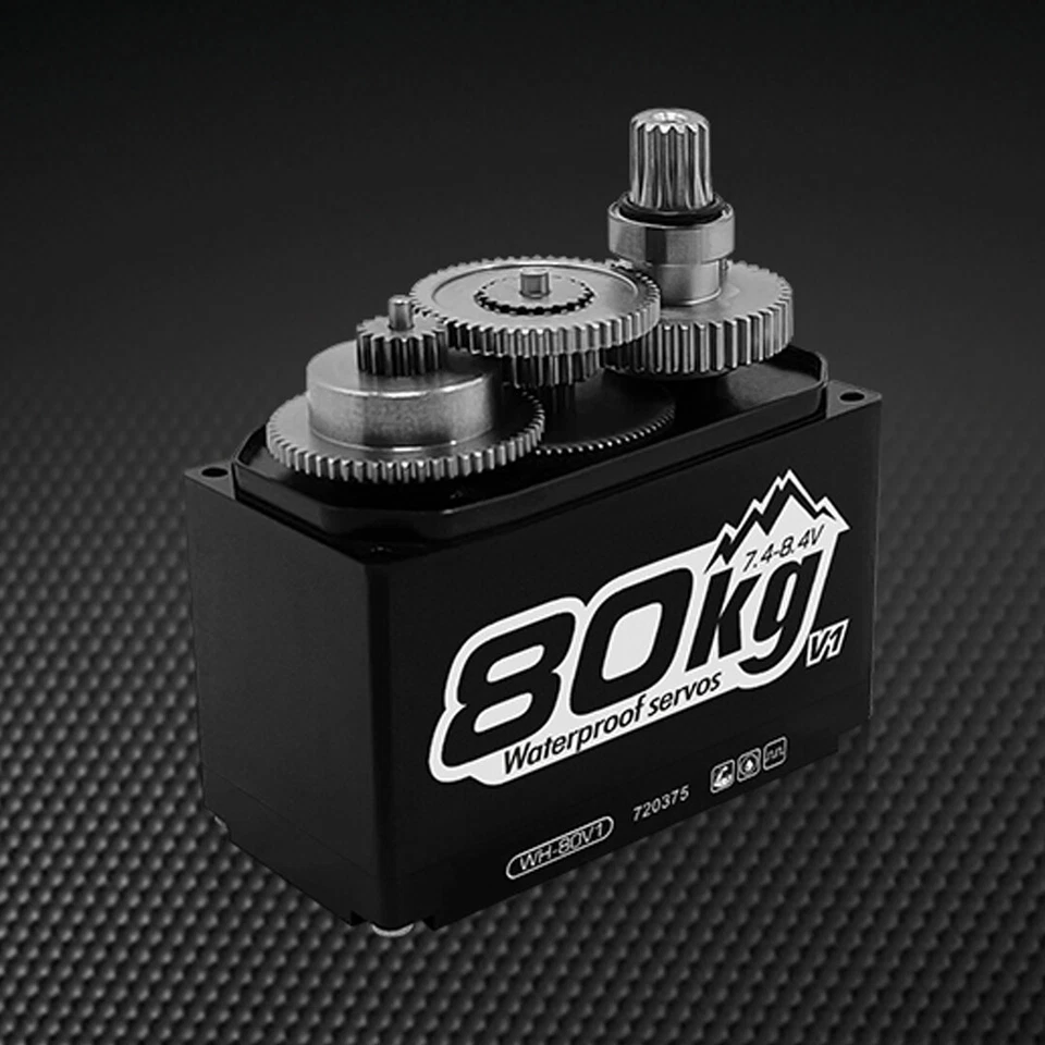 POWER HD WH-80V1 80KG High Torque 1111.0 oz / 0.16 Steel Gear 1/5th-1/6th Servo - Image 2 of 4