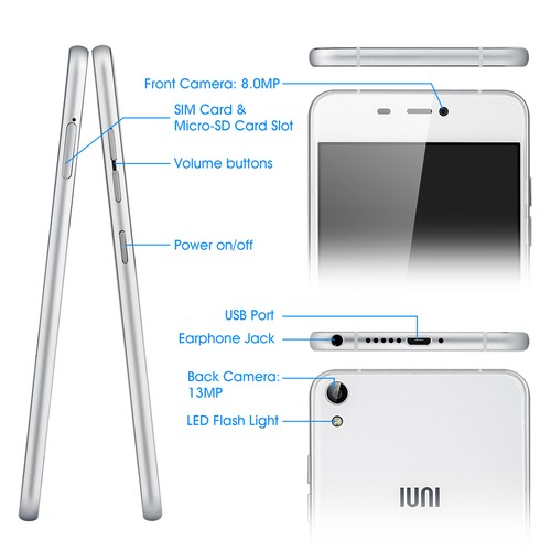 5 zoll 3G 4G LTE IUNI N1 Android 5.1 OctaCore Handy ohne vertrag Smartphone 16GB - Bild 6 von 12
