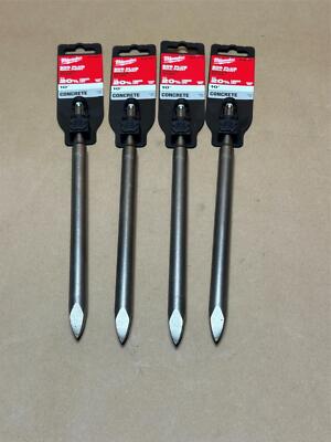 4Pack Lot Milwaukee 10'' Bull Point SDS+ Plus Demolition Steel Concrete Drill Bit