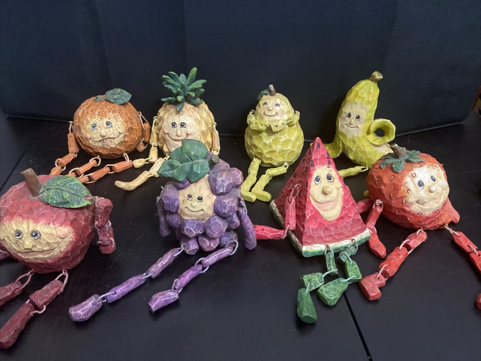 Lot of 8 Anthropomorphic Fruit Shelf Sitter Figurines Vintage eBay