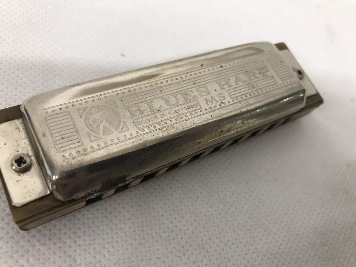 VINTAGE AXL FOLK BLUES HARMONICA IN G - T.O.M. AND WITH ITS ORIGINAL CASE -  Ossett Antiques