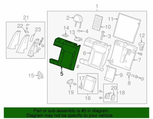 Cubierta trasera de asiento genuina GM 2014-2016 Chevrolet Malibu Limited Malibu 23436772 Foto 2 de 2