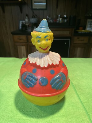 Vintage Roly Poly Clown Baby Toy