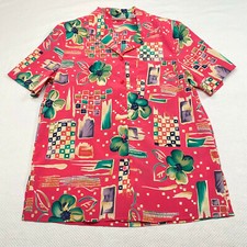 Alred Dunner Top sz 8 Pink Floral Short Sleeve Button Up 90s Retro VINTAGE