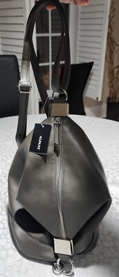 Alfani Bangle Detail Sling Backpack,New w/tag,faux leather, silver