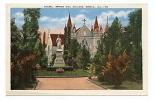 Chapel Spring Hill College Mobile Alabama Linen Church Postcard