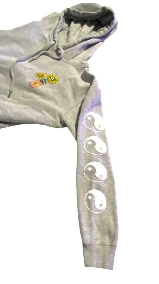 Sudadera con Capucha Dikotomy Gris Días Extraños Girasol Yin Yang Gráfico Mediano Foto 4 de 4