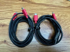 2 PACK!! Verizon 6Ft Charge and Sync Cable for USB-C Devices - Black/Red  2PACK!