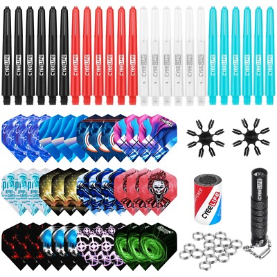 On Sale now:CyeeLife Dart Accessories kit,36Flights+24Shafts+Complete Dart Tools