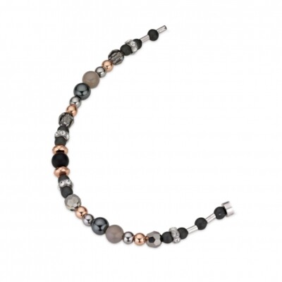 Bracciale A Maglie Curve In Ottone Placcato In Metallo Prezioso Con Lucchetto E Pave - Foto 6