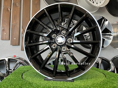4 x 18 Inch 5x112 VRS Style Black Wheels: Fits For Skoda Octavia Superb Fabia