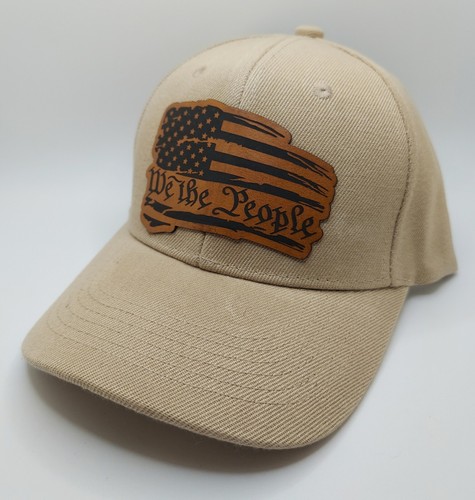 We The People Solid Khaki Baseball Cap w/ Adjustable Strap - Light Brown Patch - Picture 2 of 4