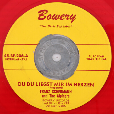 Franz Schermann - Du Du Liegst Mir Im Herzen 45 rpm Red Vinyl Record 45-BF-206