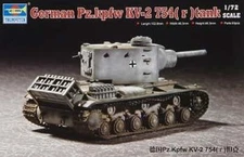 Trumpeter German PzKpfm KV2 754(r) Tank - Plastic Model Military Vehicle Kit