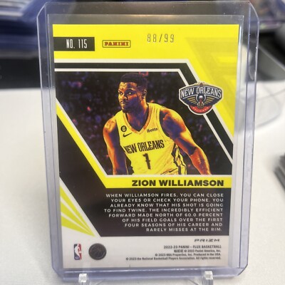 Zion Williamson 22-23 Flux Red Mojo Prizm SP /99 | eBay