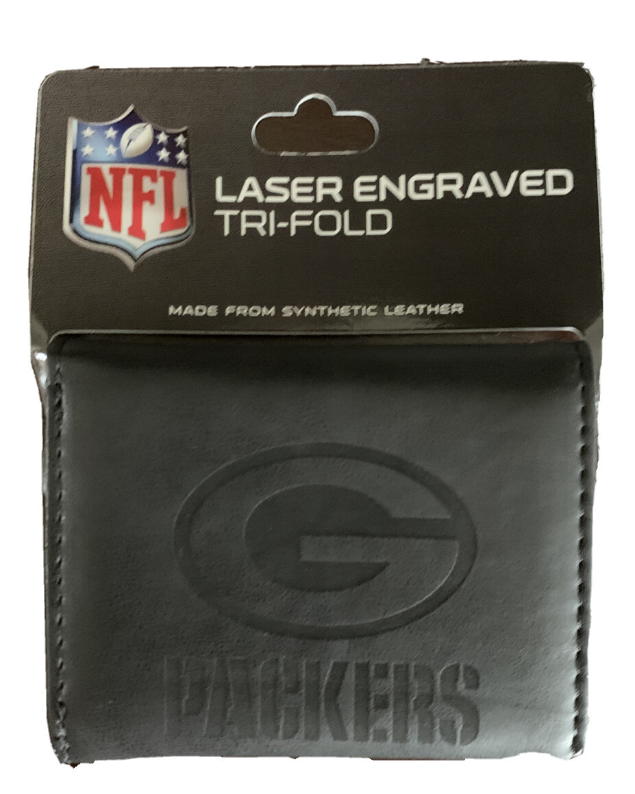 Packer Wallet Laser Engraved Tri-Fold Wallet Black Green Bay Packers | eBay