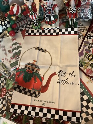 MacKenzie-Childs Put The Kettle On Dish Towel With Courtly Check