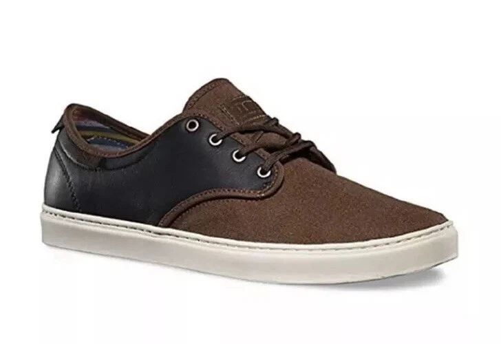 VANS Ludlow Mens 6.5 Womens 8 Wellworn Brown Antique Leather Textile Sneakers