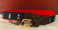 PRESTON Lighthouse Canvas Belt w/ Leather Tabs NWT Waist 26  