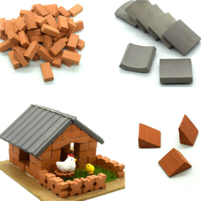 1:12 Scale Dollhouse Miniatures Mini Bricks Tiles Building Decor Set Handmade