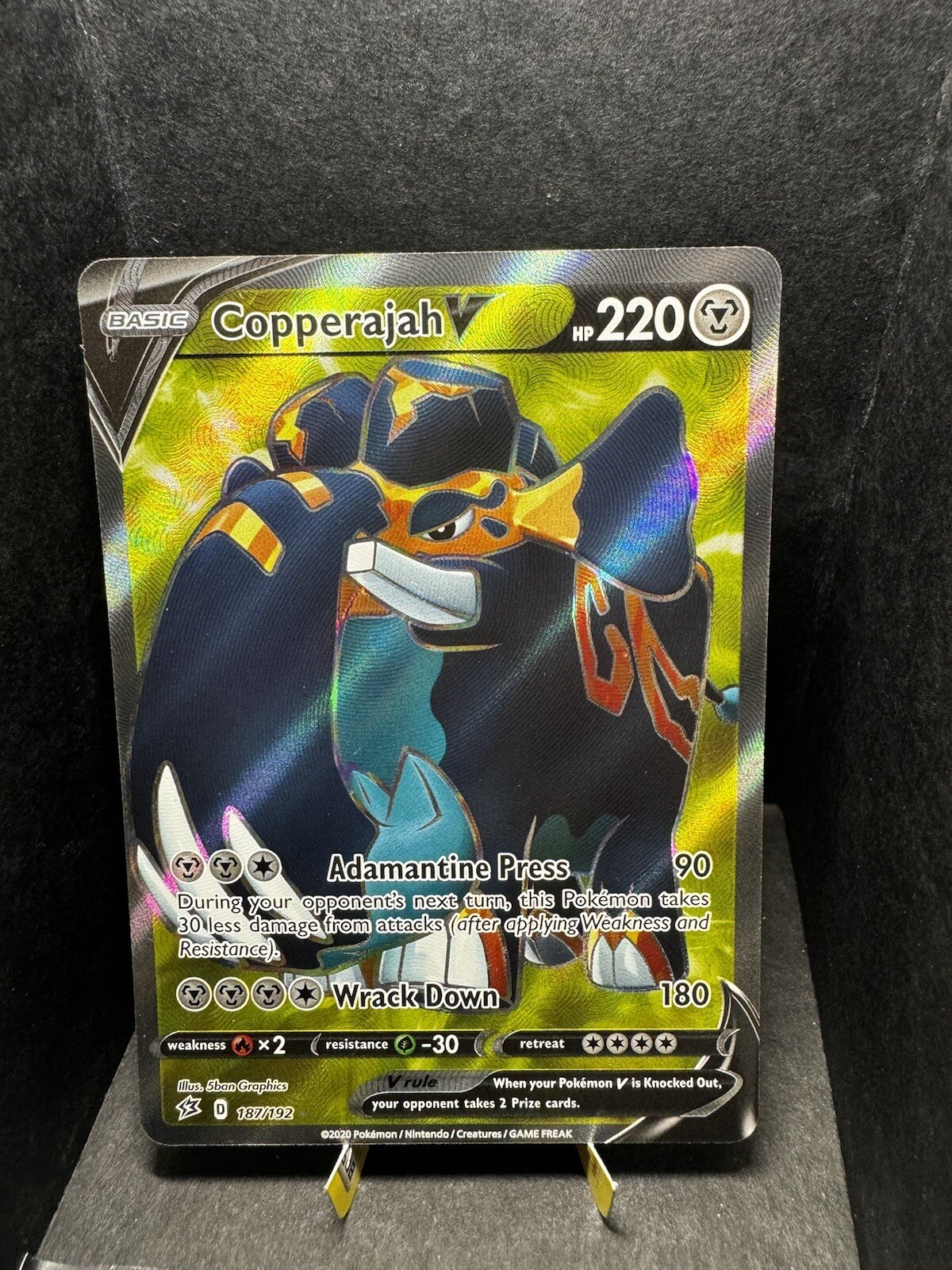 Pokemon TCG SWSH Rebel Clash Copperajah V 187/192 Full Art Pack Fresh NM!