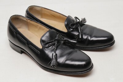 Johnston Murphy Aristocraft Mens Tassel Loafers 9.5 C Black 