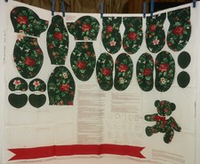 Christmas Rose Bear 19" VIP Screen Print Cranston Printworks Co Fabric Panel
