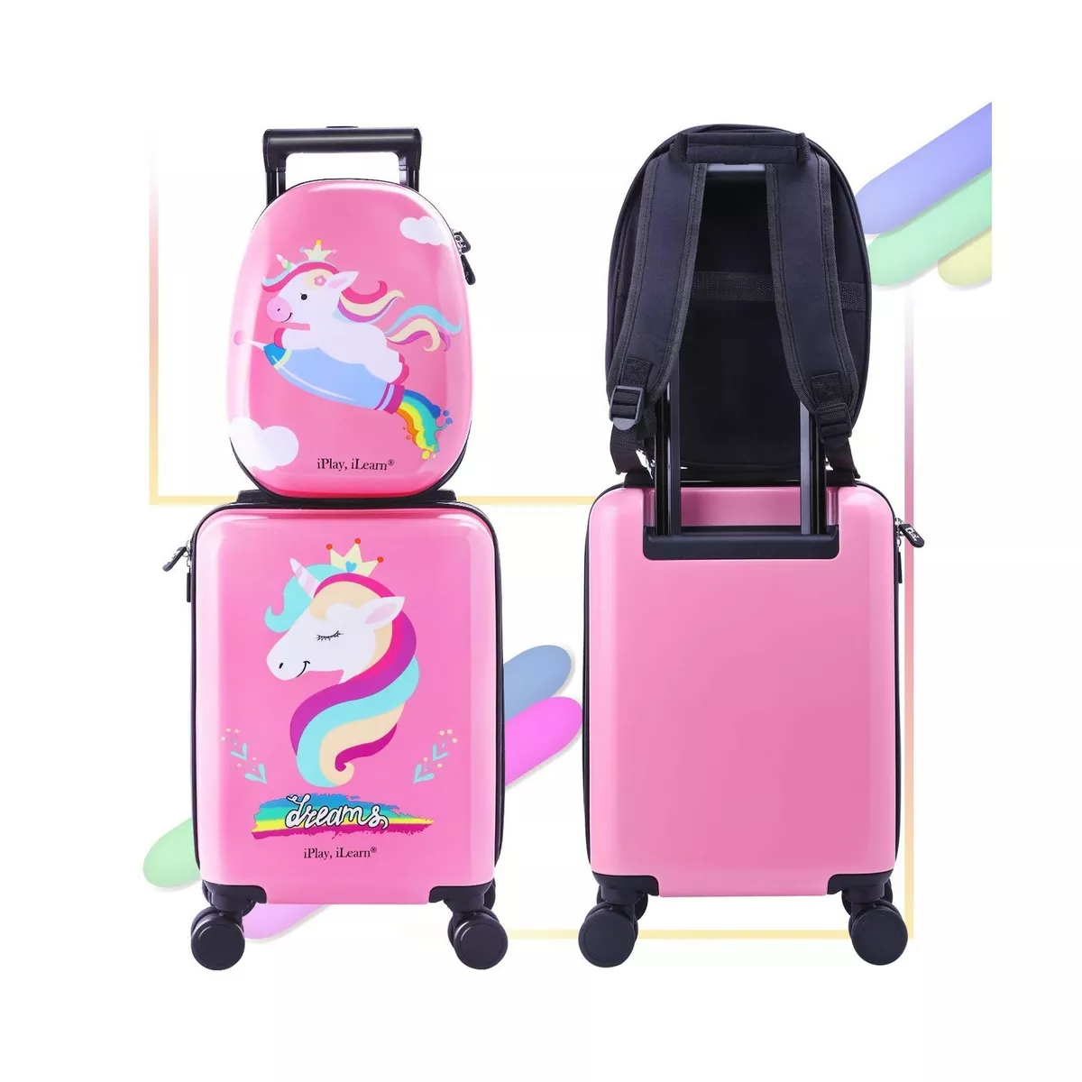 Kids Luggage Suitcase, Set Suitcases Wheels, Trolley Luggage Bag