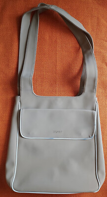 ESPRIT Umhängetasche grau groß Damen Tasche Citybag Magnetverschluss Schulter
