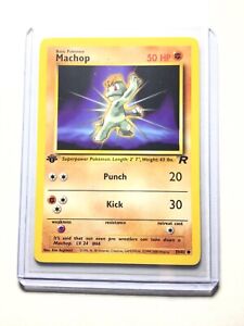 NM/M Machop 59/82 Team Rocket 1st EDITION Pokemon Card 