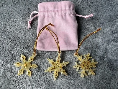 décoration noel - lot de flocon doré paillettes - Photo 1/4