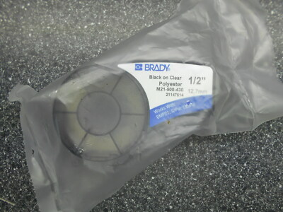 BRADY M21-500-430 ½ BLACK ON CLEAR POLYESTER MULTI-USE LABEL TAPE CARTRIDGE