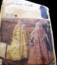 RARE Vintage VOGUE Collector's HERITAGE DOLLS Clothing Transfer Patters UNCUT