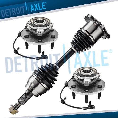 Front CV Axle Shaft + Wheel Hub Bearings for Chevy Silverado GMC Sierra