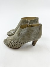Paul Green Munchen Bootie Women s US 9 Austria 6.5 Metallic Grey Bravo Peep Toe
