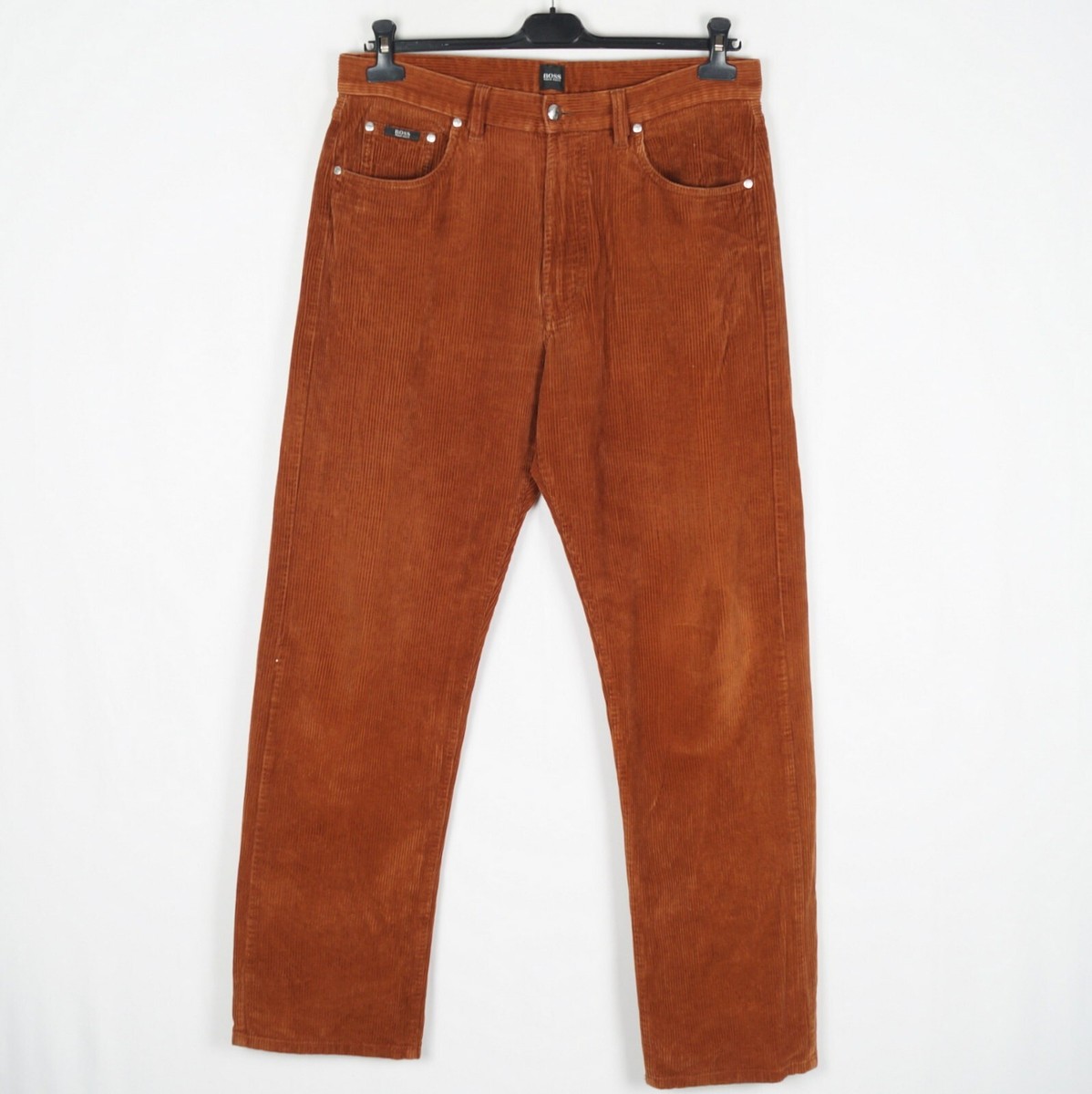 HUGO BOSS Men's Corduroy Trousers Size W35 L33 Regular Fit Brown