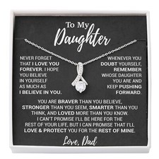 To My Daughter Necklace, Daughter Father Necklace, Daughter Gift From Dad