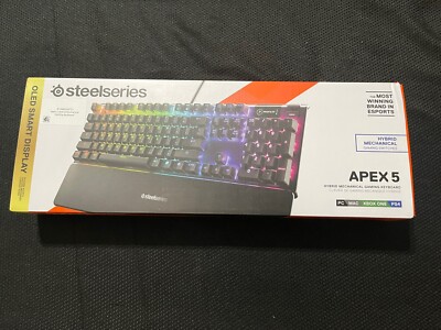 SteelSeries Apex 5 Wired Mechanical Gaming Keyboard, RGB Back Lighting, Black