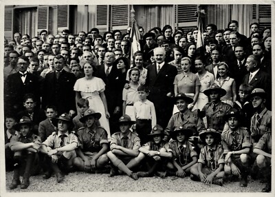Albert LEBRUN Präsident der Republik Ca 1934 und französische Kinder im Ausland