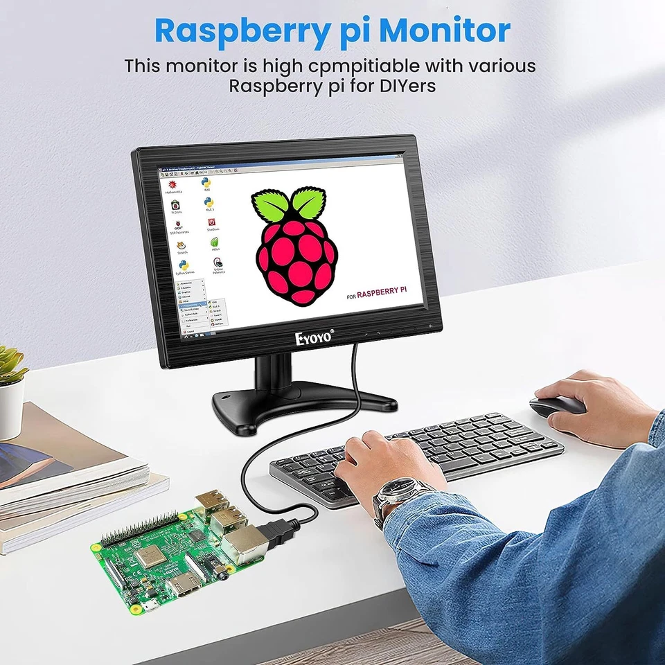 Eyoyo 12 in HDMI Monitor 1366x768 Portable TFT LCD Screen VGA/BNC/AV for CCTV - Image 2 of 4