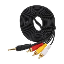 TRRS 3.5mm Male to Gold Plating 3RCA Jack 2.6M(2.8 Yd) 2.5mm Cable